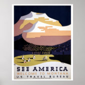 Zie Amerika, reis van Montana WPA Poster (Voorkant)