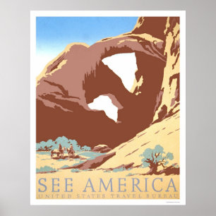 Zie Amerika Reizen 1939 WPA Poster