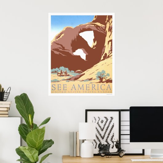 Zie Amerika Reizen 1939 WPA Poster (Thuiskantoor)
