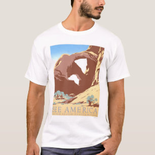 Zie Amerika Reizen 1939 WPA T-shirt