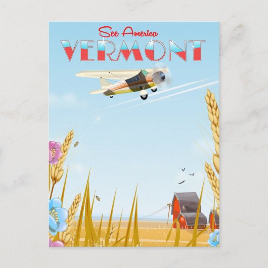 "zie Amerika" — Vermont Rural Reisposter Briefkaart (Voorkant)