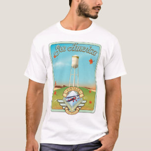 Zie Amerika Vintage 50'er jaren stijl vluchtposter T-shirt