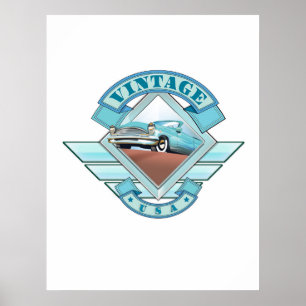 Zie Amerika Vintage 50'er stijl vluchtposter Poster