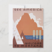 Zie Amerika Welkom in Montana, Oude Reisposter (Voorkant)