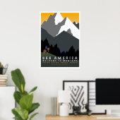 Zie Amerika - Welkom in Montana Poster (Thuiskantoor)