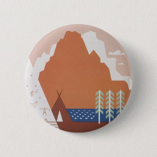 Zie Amerika Welkom in Montana, Vintage Reis Ronde Button 5,7 Cm