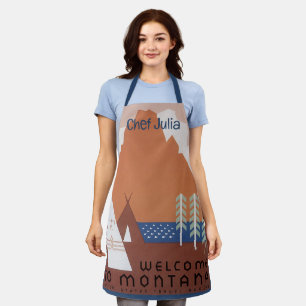 Zie Amerika Welkom in Montana, Vintage Reis Schort