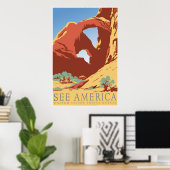 "Zie Amerika"  WPA-reisposter Poster (Thuiskantoor)