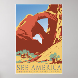 "Zie Amerika"  WPA-reisposter Poster