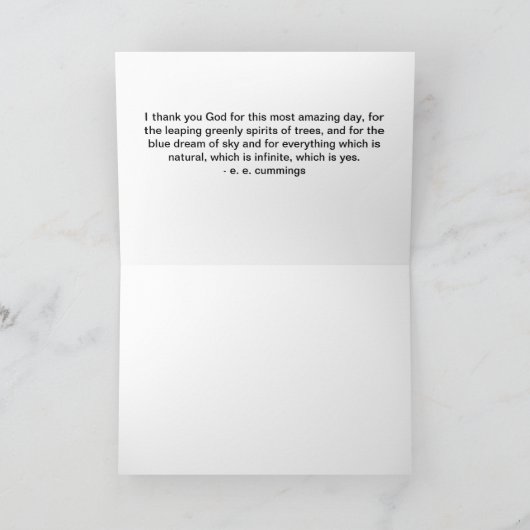 Zie Cummings gebed - Varens en Stenen Bedankkaart (Binnen)