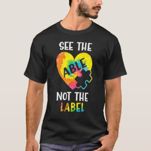 Zie de Able niet het etiket puzzel das kleurstof a T-shirt