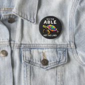 Zie de Able, niet het label Autisme Schildpad lief Ronde Button 5,7 Cm (In situ)