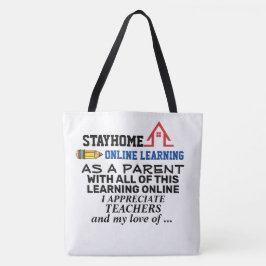 ZIE DE ACHTERZIJDE - Online leren 3 ... Tote Bag