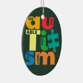 Zie de Actie Niet het Autisme van het Etiket Keramisch Ornament (Rechts)