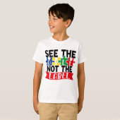 Zie de Actie Niet het Etiket Able, Cute Autism Awa T-shirt (Voorkant volledig)