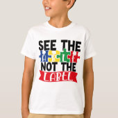 Zie de Actie Niet het Etiket Able, Cute Autism Awa T-shirt (Voorkant)