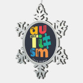 Zie de campagne voor bewustmaking van autisme tin sneeuwvlok ornament (Rechts)