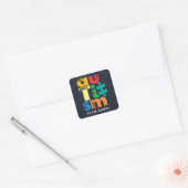 Zie de campagne voor bewustmaking van autisme vierkante sticker (Envelop)