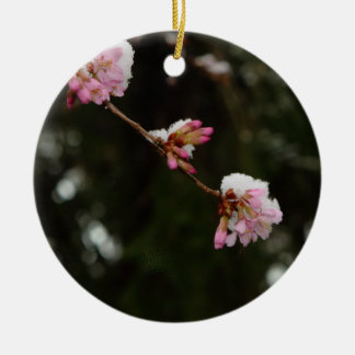 "Zie de Cherry Hung met sneeuw" - een E-Housman Keramisch Ornament