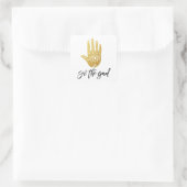 Zie de Goede Hamsa Vierkante Sticker (Tas)