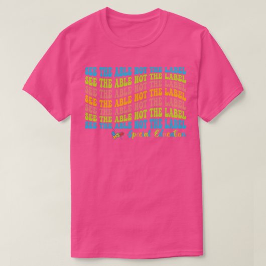 Zie de leer niet van het Etiket Speciale Onderwijs T-shirt (Design voorkant)