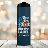 Zie de Lijst niet de Autisme van het Etiket Gepers Thermosbeker