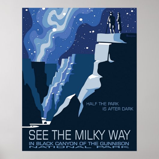 Zie de melkweg in Black Canyon van de Gunnison Poster (Voorkant)
