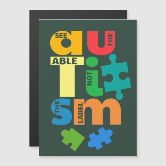 Zie de mogelijkheid niet om de autisme op het etik (Voorkant / Achterkant)