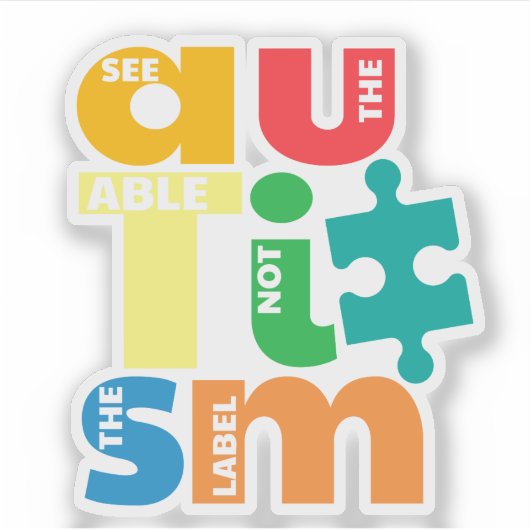 Zie de mogelijkheid niet om de autisme op het etik sticker (Voorkant)
