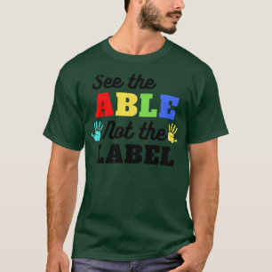 Zie de mogelijkheid niet om de autisme op het etik t-shirt