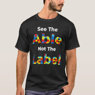 Zie de mogelijkheid niet om de autisme op het etik t-shirt