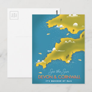Zie de reisposter Sun - Devon & Cornwall. Briefkaart