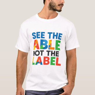 Zie de tabel niet de label puzzel t-shirt