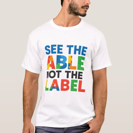 Zie de tabel niet de label puzzel t-shirt (Voorkant)