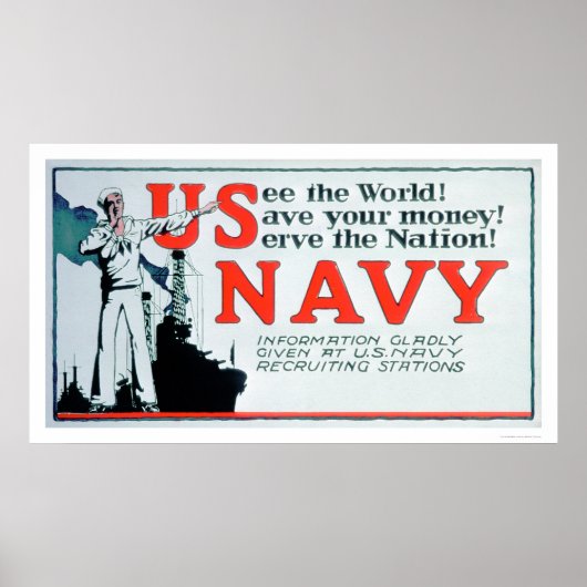 Zie de Wereld, Amerikaanse marine (US02162) Poster (Voorkant)