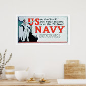 Zie de Wereld, Amerikaanse marine (US02162) Poster (Keuken)