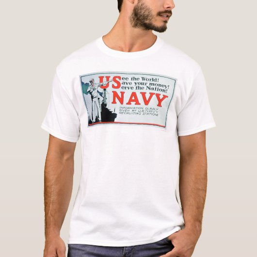 Zie de Wereld, Amerikaanse marine (US02162) T-shirt (Voorkant)