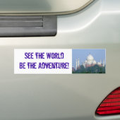 Zie de wereld het avontuur zijn! Taj Bumpersticker (Op auto)