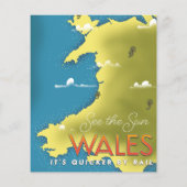 Zie de zon Wales reisposter. (Achterkant)