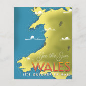 Zie de zon Wales reisposter. (Voorkant)