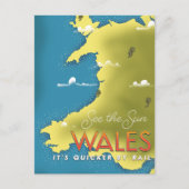 Zie de zon Wales reisposter. Briefkaart (Voorkant)