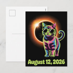 Zie de zonsverduistering van 2026 op ansichtkaart feestdagenkaart