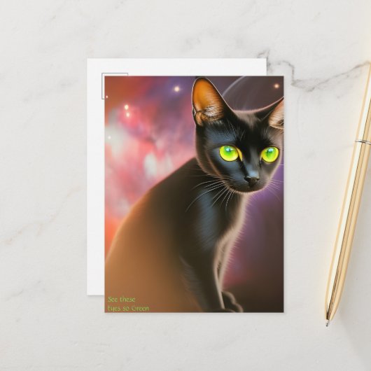 Zie deze ogen zo groen-ik kan 1000 jaar staan briefkaart (Voorkant / Achterkant in situ)