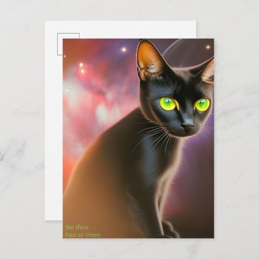 Zie deze ogen zo groen-ik kan 1000 jaar staan briefkaart (Voorkant / Achterkant)