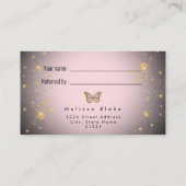 zie een vriend vlinder op zwarte verwijzingskaart visitekaartje (Achterkant)