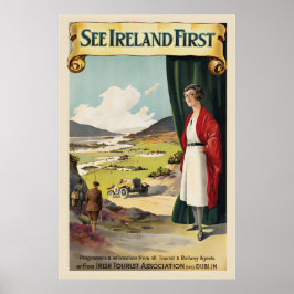 Zie eerst Ierland Vintage Reisposter Poster