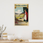 Zie eerst Ierland Vintage Reisposter Poster (Keuken)