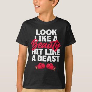 Zie eruit als een beauty hit als een beest boksen t-shirt