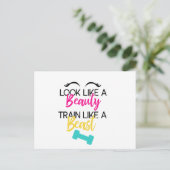 Zie eruit als een schoonheid, train als een beest briefkaart (Staand voorkant)