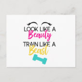 Zie eruit als een schoonheid, train als een beest briefkaart (Voorkant)